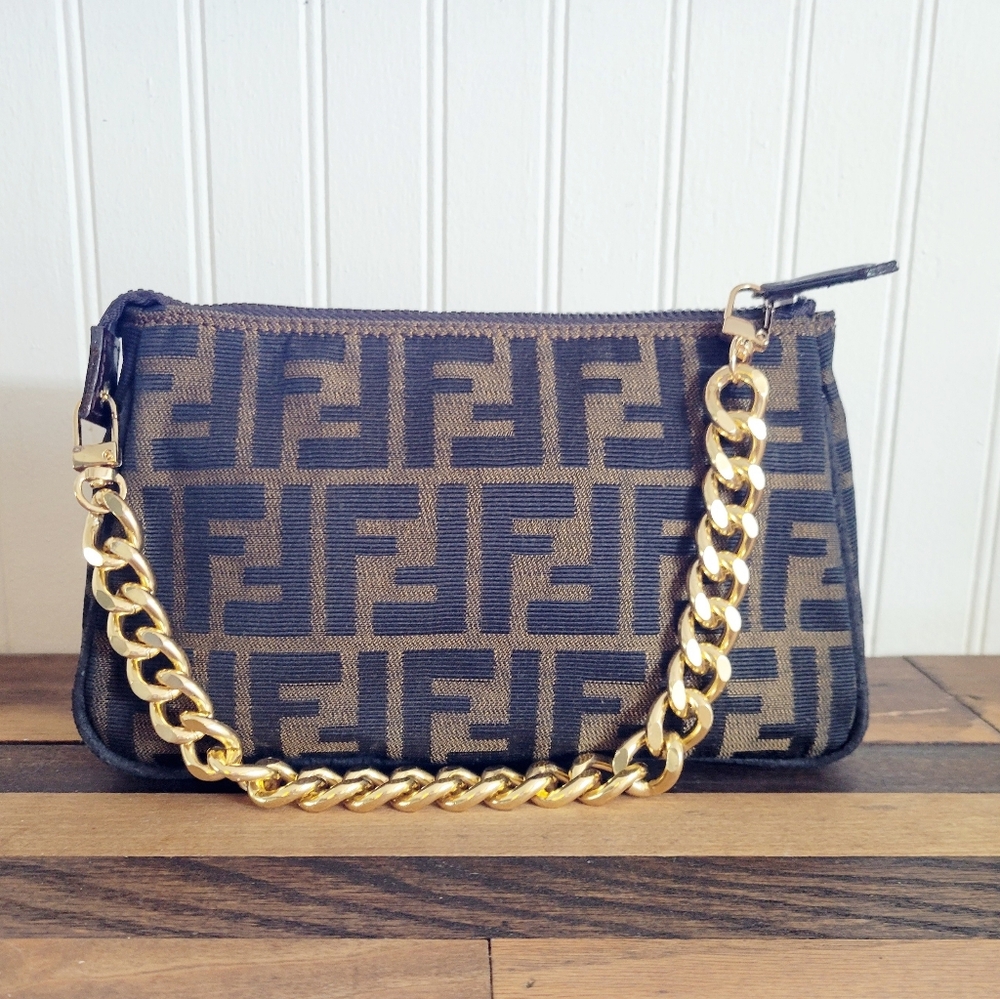 Fendi FF Zucca Pochette Mama Baguette Crossbody